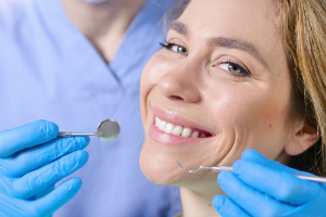 Woman Happy With New Dentist